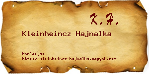 Kleinheincz Hajnalka névjegykártya